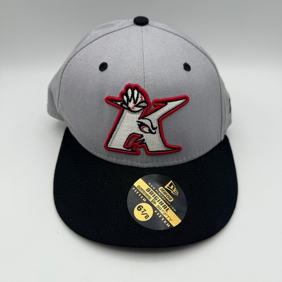 New Era Fitted‎ Hat Minor League Kannapolis Intimidators Baseball Cap Size 6 7/8 - Picture 1 of 5